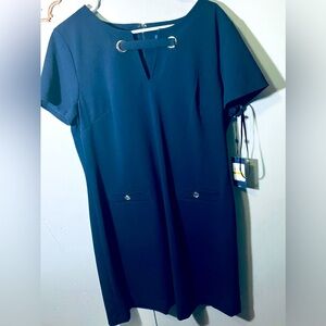 Tommy Hilfiger Classic Scuba Crepe Two Pocket Shift Dress Size 14 NWT